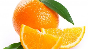 fresh orange on white background